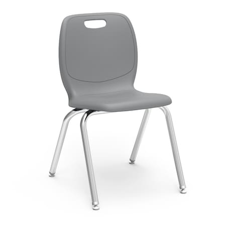 Virco N2 Series 18" Classroom Chair, 5th Grade - Adult with Nylon Glides - Graphite Seat N218